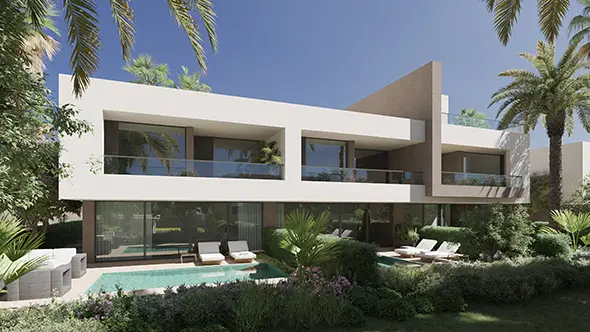il Bayou 5 view of the render of townhouse back in ilbayou sahl hasheesh